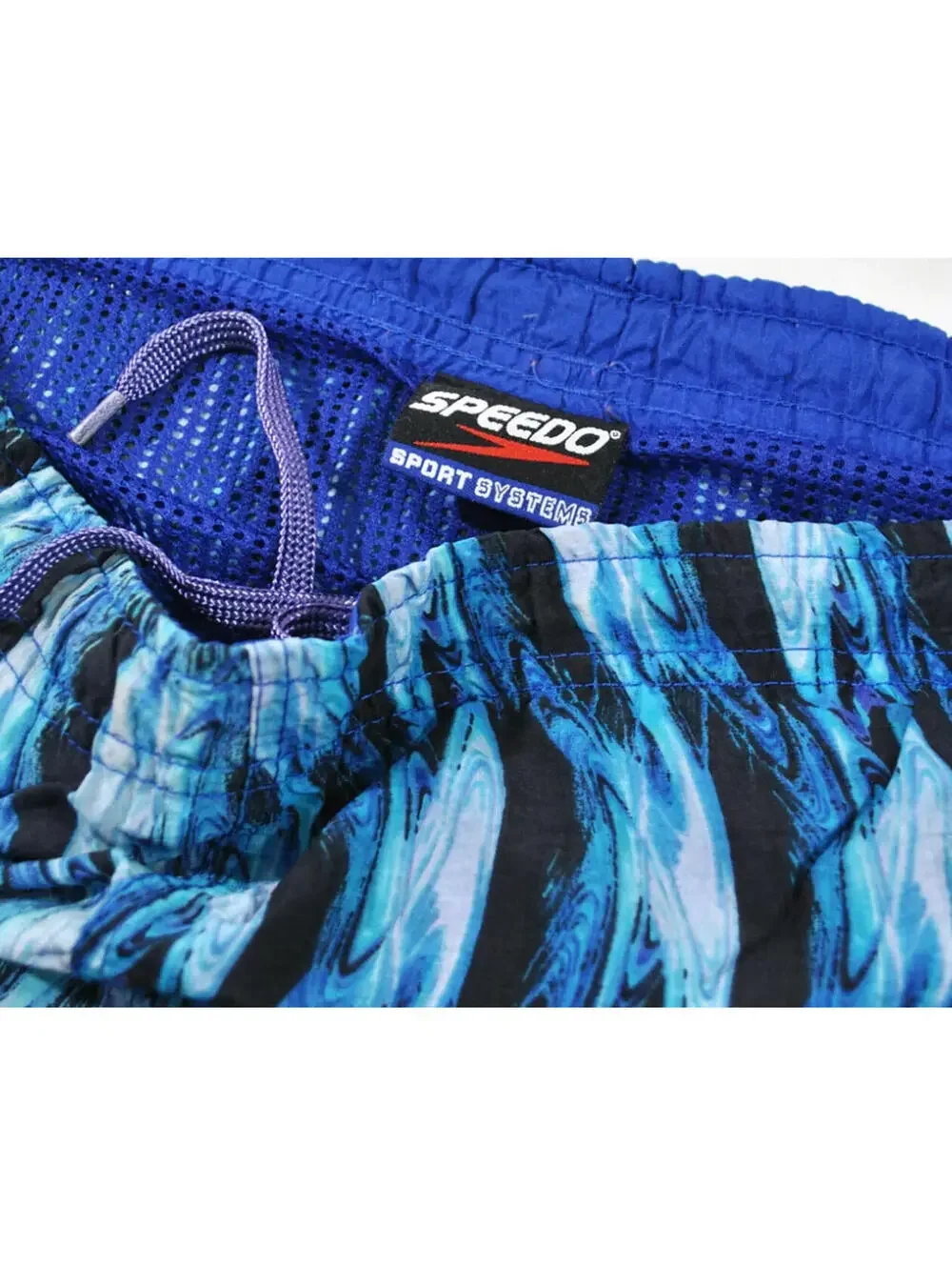 Vintage Speedo Pattern Print Blue Swimsuit Size X-Large (38-40)
